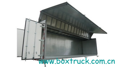 Wing opening truck body